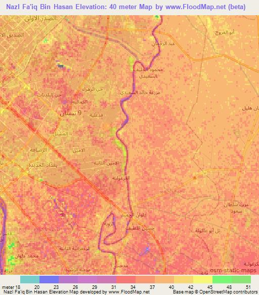 Nazl Fa'iq Bin Hasan,Iraq Elevation Map