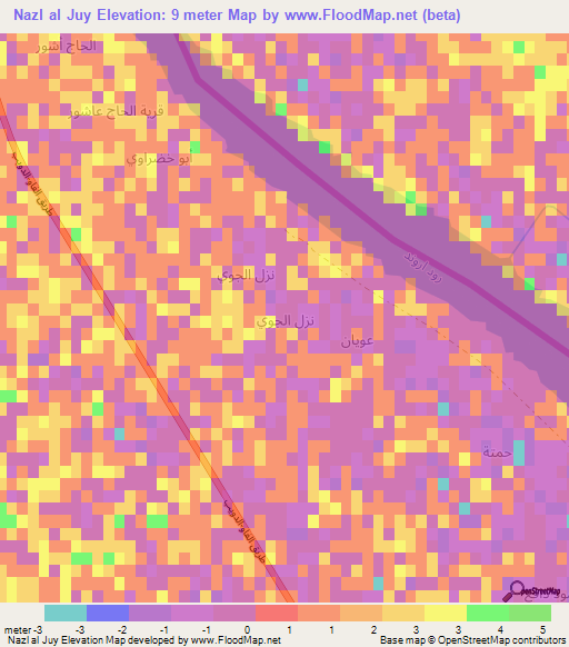 Nazl al Juy,Iraq Elevation Map