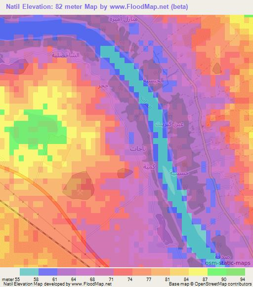 Natil,Iraq Elevation Map