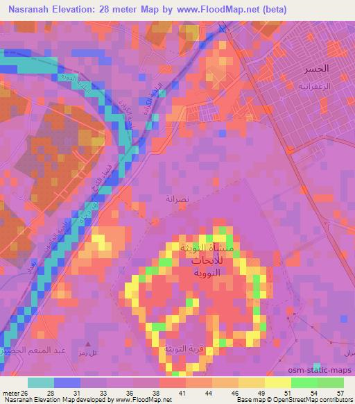 Nasranah,Iraq Elevation Map