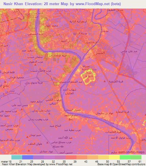 Nasir Khan,Iraq Elevation Map