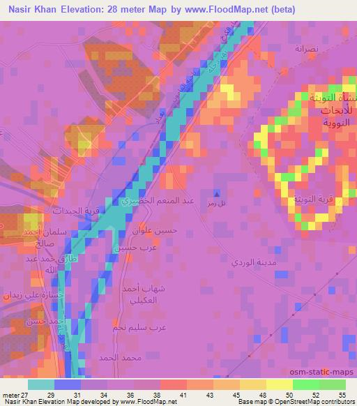 Nasir Khan,Iraq Elevation Map