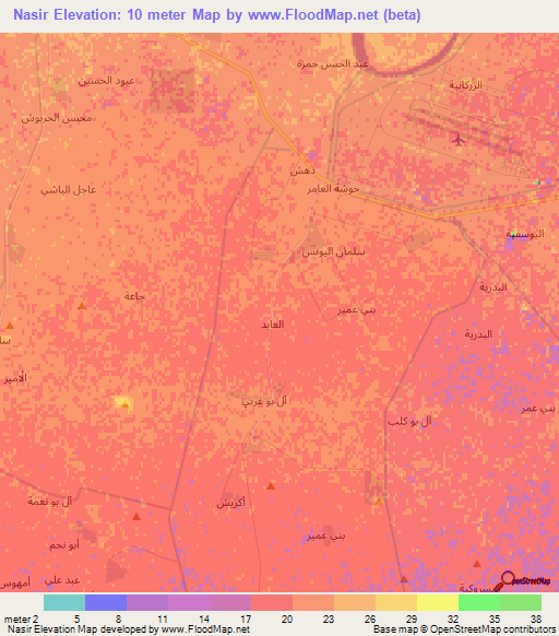 Nasir,Iraq Elevation Map