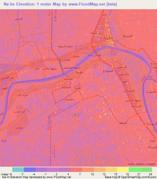 Na`im,Iraq Elevation Map