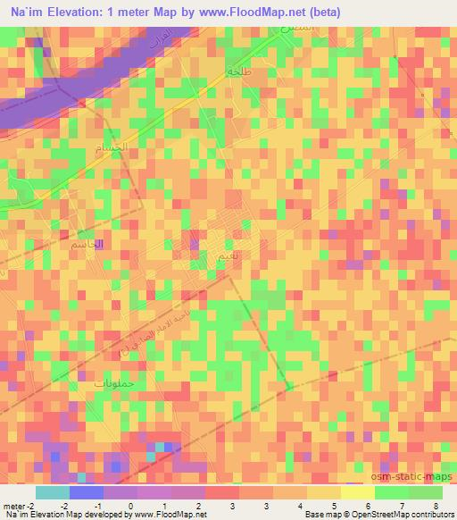 Na`im,Iraq Elevation Map