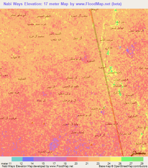 Nabi Ways,Iraq Elevation Map