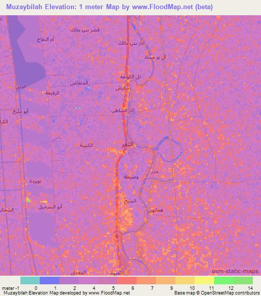 Muzaybilah,Iraq Elevation Map