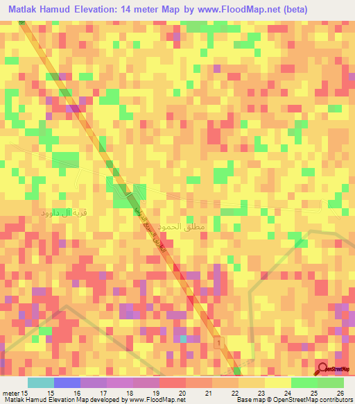 Matlak Hamud,Iraq Elevation Map