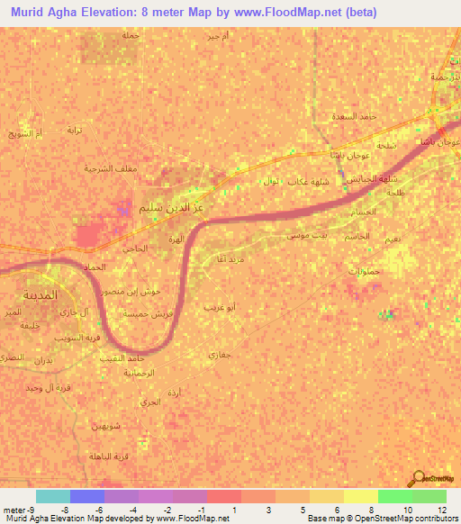 Murid Agha,Iraq Elevation Map