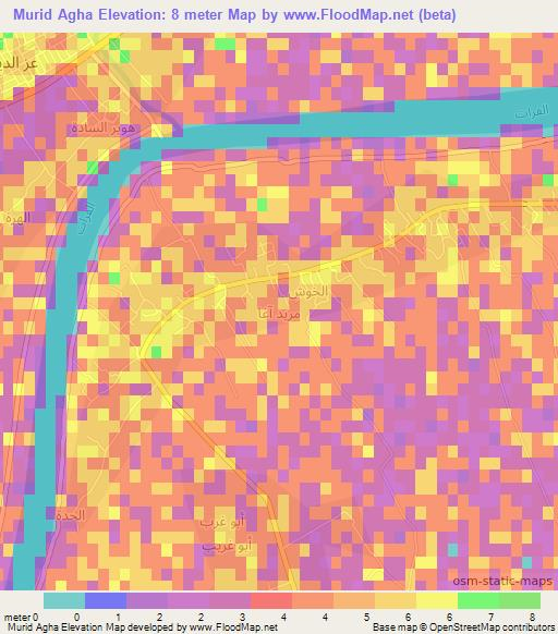 Murid Agha,Iraq Elevation Map