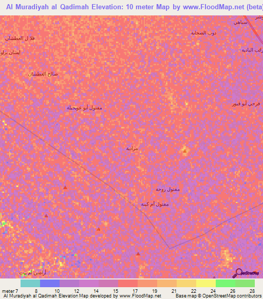 Al Muradiyah al Qadimah,Iraq Elevation Map