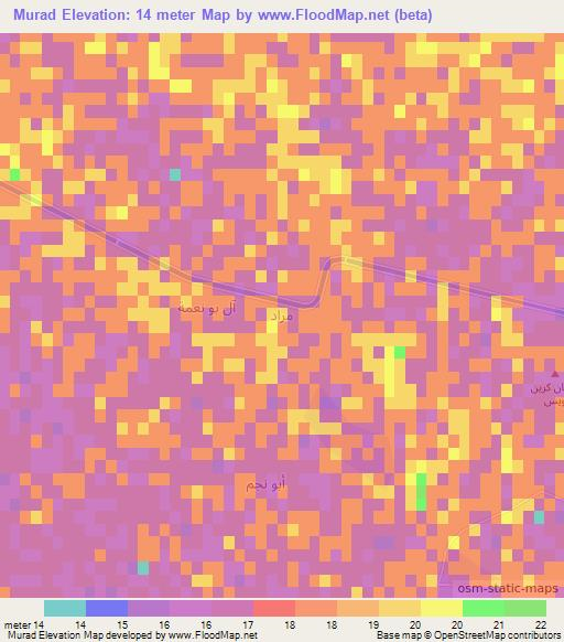 Murad,Iraq Elevation Map