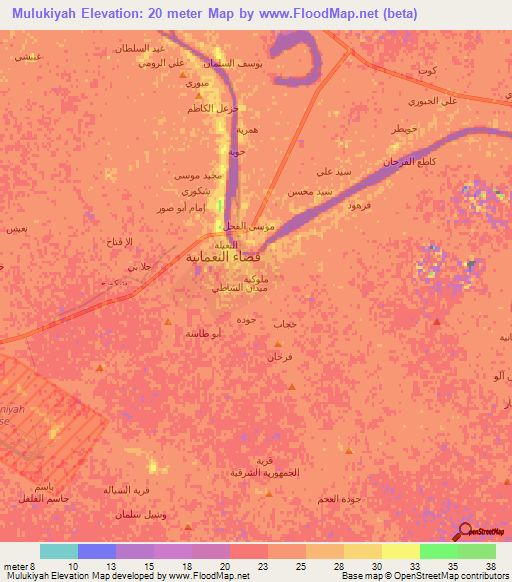 Mulukiyah,Iraq Elevation Map