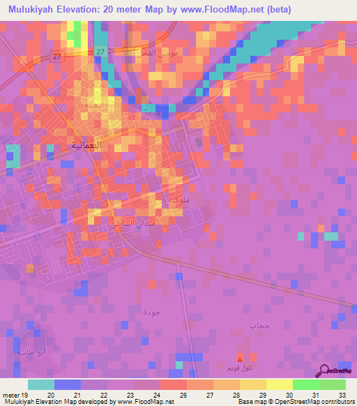 Mulukiyah,Iraq Elevation Map