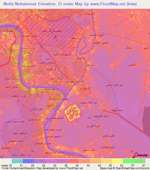 Mulla Muhammad,Iraq Elevation Map