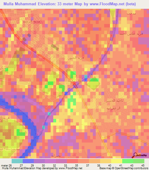 Mulla Muhammad,Iraq Elevation Map