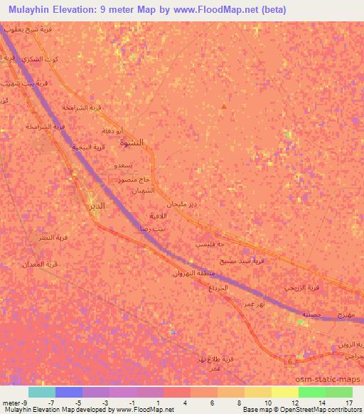 Mulayhin,Iraq Elevation Map