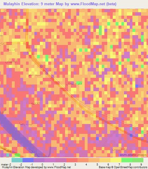 Mulayhin,Iraq Elevation Map
