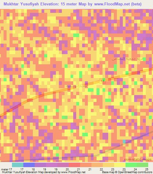 Mukhtar Yusufiyah,Iraq Elevation Map