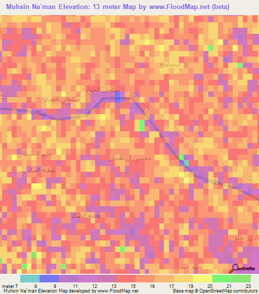 Muhsin Na`man,Iraq Elevation Map