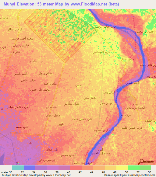 Muhyi,Iraq Elevation Map