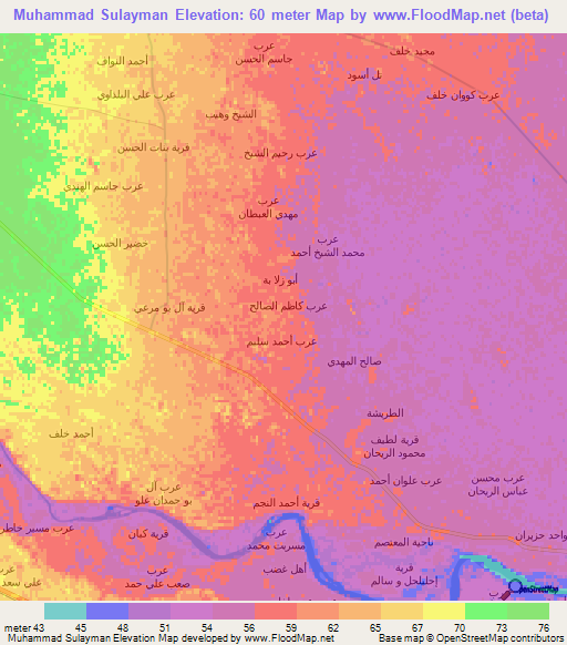 Muhammad Sulayman,Iraq Elevation Map