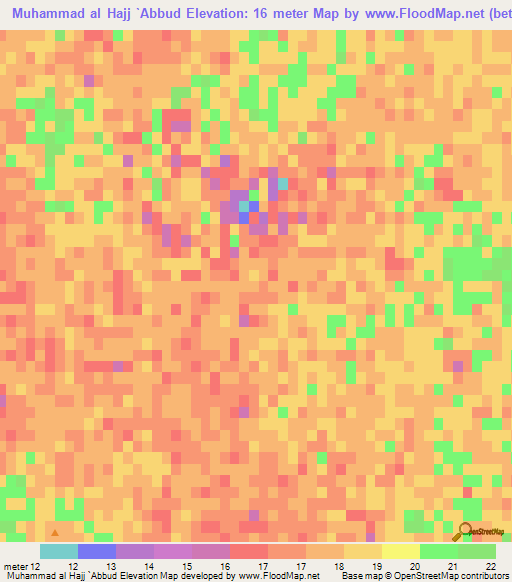 Muhammad al Hajj `Abbud,Iraq Elevation Map