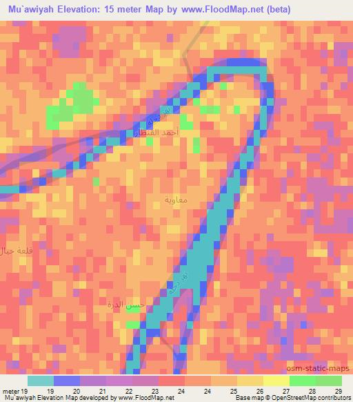 Mu`awiyah,Iraq Elevation Map