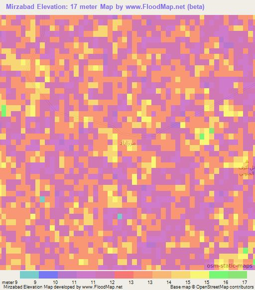 Mirzabad,Iraq Elevation Map