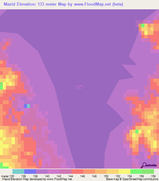 Mazid,Iraq Elevation Map