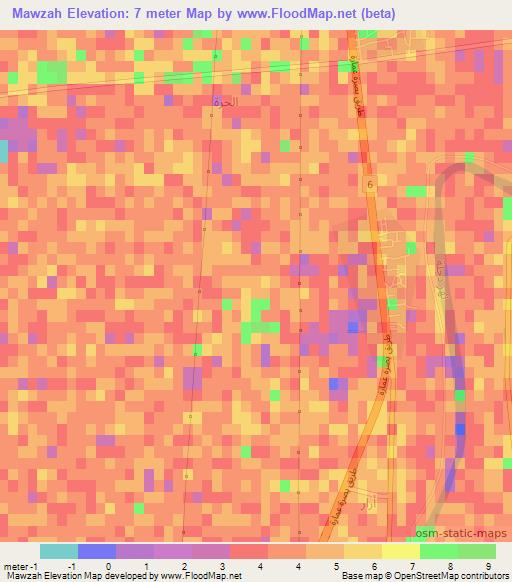 Mawzah,Iraq Elevation Map