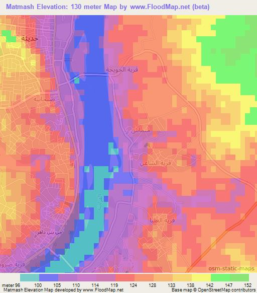 Matmash,Iraq Elevation Map