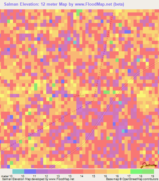 Salman,Iraq Elevation Map