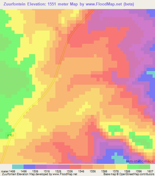 Zuurfontein,South Africa Elevation Map