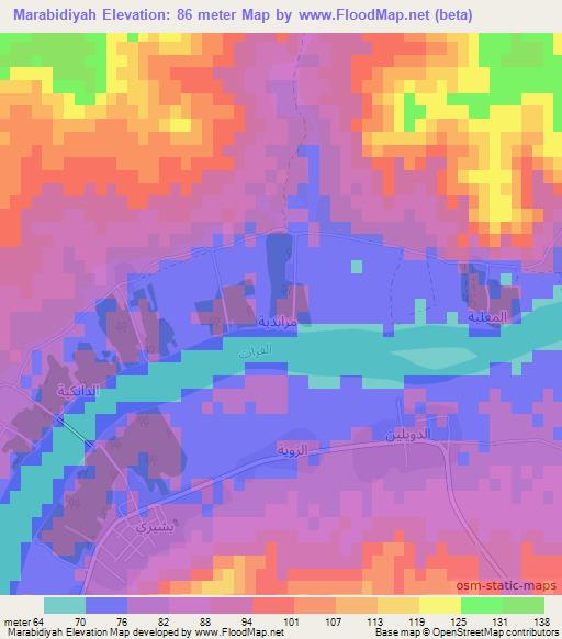 Marabidiyah,Iraq Elevation Map