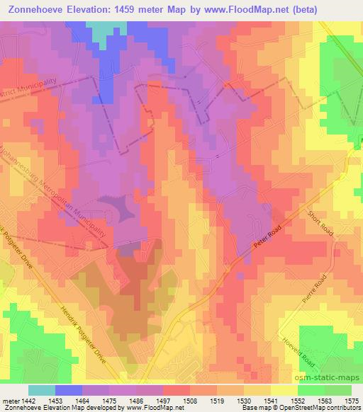 Zonnehoeve,South Africa Elevation Map