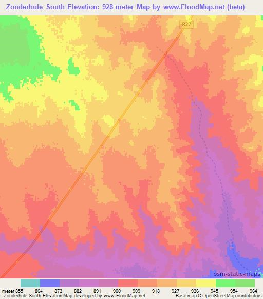 Zonderhule South,South Africa Elevation Map