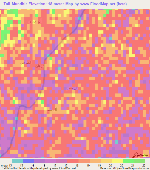 Tall Mundhir,Iraq Elevation Map