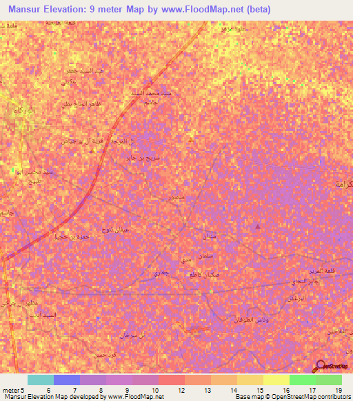 Mansur,Iraq Elevation Map