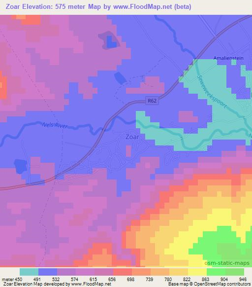 Zoar,South Africa Elevation Map