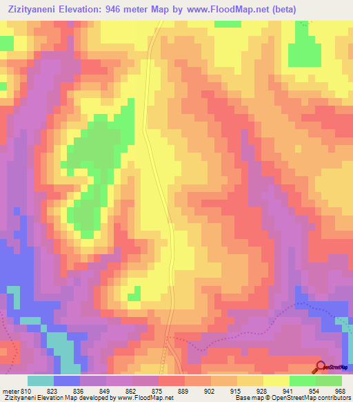 Zizityaneni,South Africa Elevation Map