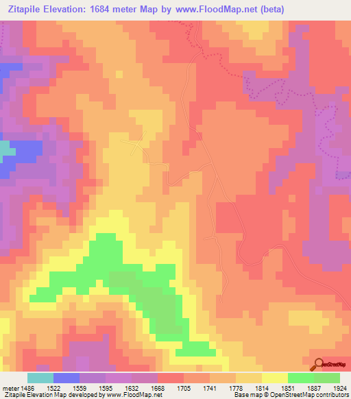 Zitapile,South Africa Elevation Map