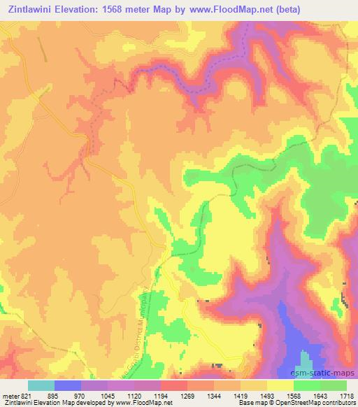 Zintlawini,South Africa Elevation Map