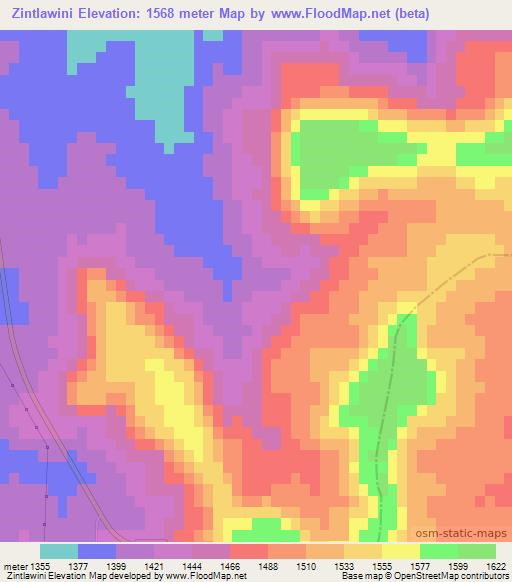 Zintlawini,South Africa Elevation Map