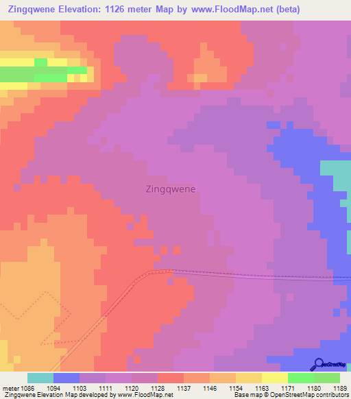 Zingqwene,South Africa Elevation Map