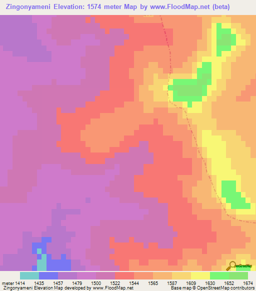 Zingonyameni,South Africa Elevation Map