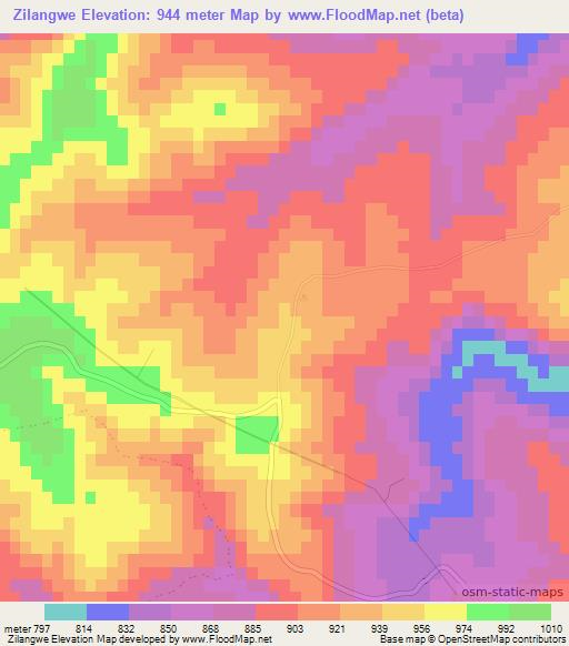 Zilangwe,South Africa Elevation Map