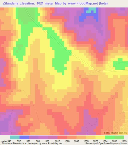 Zilandana,South Africa Elevation Map