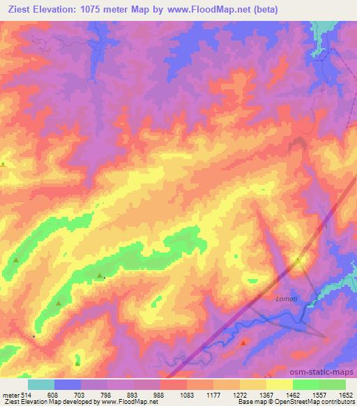 Ziest,South Africa Elevation Map