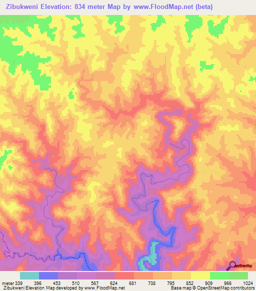 Zibukweni,South Africa Elevation Map